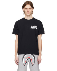 schwarzes T-Shirt mit einem Rundhalsausschnitt von BAPE