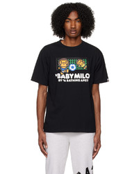 schwarzes T-Shirt mit einem Rundhalsausschnitt von BAPE