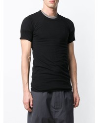 schwarzes T-Shirt mit einem Rundhalsausschnitt von Rick Owens