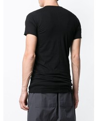 schwarzes T-Shirt mit einem Rundhalsausschnitt von Rick Owens