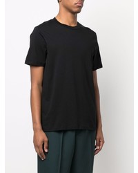 schwarzes T-Shirt mit einem Rundhalsausschnitt von Jil Sander