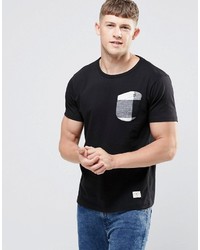 schwarzes T-Shirt mit einem Rundhalsausschnitt von Bellfield