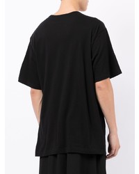 schwarzes T-Shirt mit einem Rundhalsausschnitt von Yohji Yamamoto