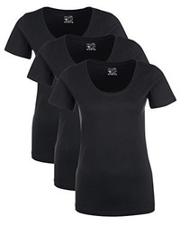 schwarzes T-Shirt mit einem Rundhalsausschnitt von Berydale