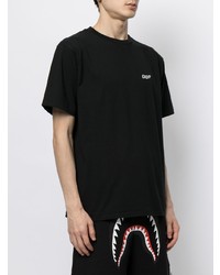 schwarzes T-Shirt mit einem Rundhalsausschnitt von A Bathing Ape