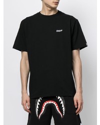 schwarzes T-Shirt mit einem Rundhalsausschnitt von A Bathing Ape