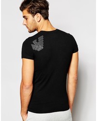 schwarzes T-Shirt mit einem Rundhalsausschnitt von Emporio Armani