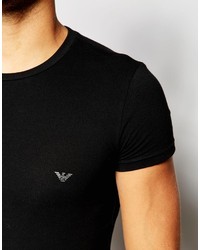 schwarzes T-Shirt mit einem Rundhalsausschnitt von Emporio Armani