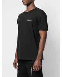 schwarzes T-Shirt mit einem Rundhalsausschnitt von Supreme