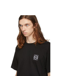 schwarzes T-Shirt mit einem Rundhalsausschnitt von Loewe