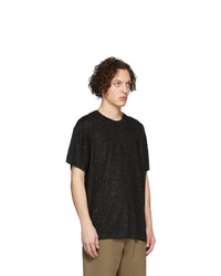 schwarzes T-Shirt mit einem Rundhalsausschnitt von Martin Asbjorn