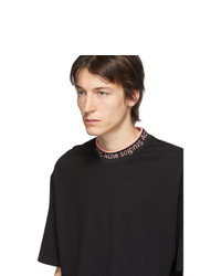 schwarzes T-Shirt mit einem Rundhalsausschnitt von Acne Studios