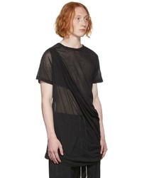 schwarzes T-Shirt mit einem Rundhalsausschnitt von Rick Owens