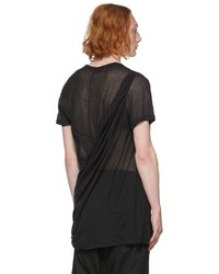 schwarzes T-Shirt mit einem Rundhalsausschnitt von Rick Owens