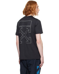 schwarzes T-Shirt mit einem Rundhalsausschnitt von Off-White