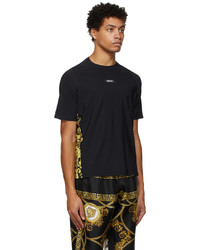 schwarzes T-Shirt mit einem Rundhalsausschnitt von Versace Underwear