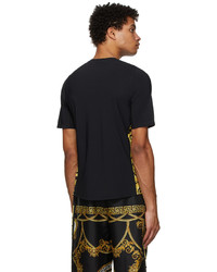 schwarzes T-Shirt mit einem Rundhalsausschnitt von Versace Underwear