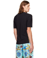 schwarzes T-Shirt mit einem Rundhalsausschnitt von Versace Underwear