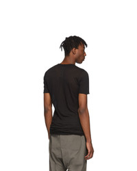 schwarzes T-Shirt mit einem Rundhalsausschnitt von Rick Owens