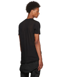 schwarzes T-Shirt mit einem Rundhalsausschnitt von Rick Owens