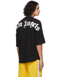 schwarzes T-Shirt mit einem Rundhalsausschnitt von Palm Angels