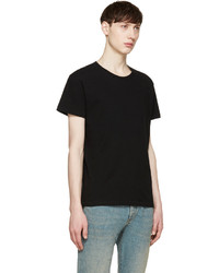 schwarzes T-Shirt mit einem Rundhalsausschnitt von Saint Laurent