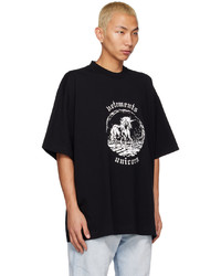 schwarzes T-Shirt mit einem Rundhalsausschnitt von Vetements