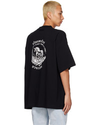 schwarzes T-Shirt mit einem Rundhalsausschnitt von Vetements