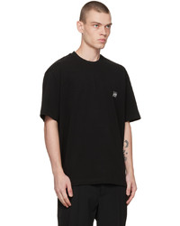 schwarzes T-Shirt mit einem Rundhalsausschnitt von Solid Homme