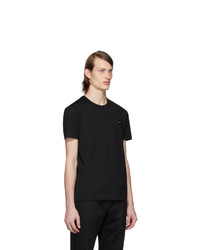 schwarzes T-Shirt mit einem Rundhalsausschnitt von Dolce and Gabbana