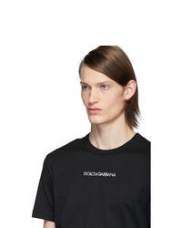 schwarzes T-Shirt mit einem Rundhalsausschnitt von Dolce and Gabbana