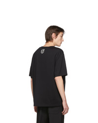 schwarzes T-Shirt mit einem Rundhalsausschnitt von Acne Studios