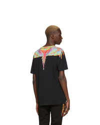 schwarzes T-Shirt mit einem Rundhalsausschnitt von Marcelo Burlon County of Milan