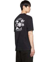 schwarzes T-Shirt mit einem Rundhalsausschnitt von Raf Simons