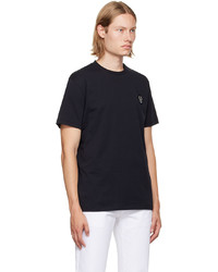 schwarzes T-Shirt mit einem Rundhalsausschnitt von Raf Simons