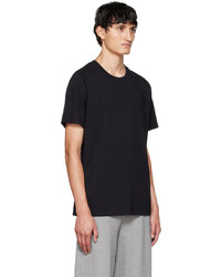 schwarzes T-Shirt mit einem Rundhalsausschnitt von MM6 MAISON MARGIELA