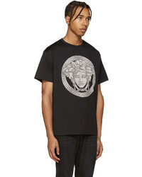 schwarzes T-Shirt mit einem Rundhalsausschnitt von Versace