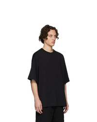 schwarzes T-Shirt mit einem Rundhalsausschnitt von Dries Van Noten