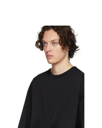 schwarzes T-Shirt mit einem Rundhalsausschnitt von Dries Van Noten