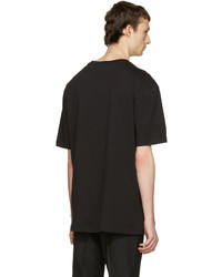 schwarzes T-Shirt mit einem Rundhalsausschnitt von Raf Simons