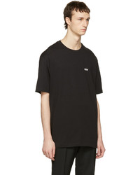 schwarzes T-Shirt mit einem Rundhalsausschnitt von Raf Simons