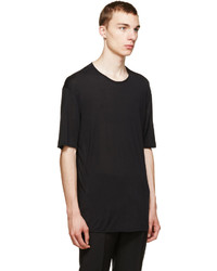 schwarzes T-Shirt mit einem Rundhalsausschnitt von Maison Margiela