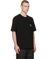 schwarzes T-Shirt mit einem Rundhalsausschnitt von Solid Homme