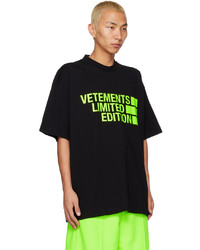 schwarzes T-Shirt mit einem Rundhalsausschnitt von Vetements