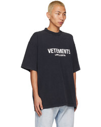 schwarzes T-Shirt mit einem Rundhalsausschnitt von Vetements