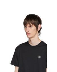 schwarzes T-Shirt mit einem Rundhalsausschnitt von Stone Island