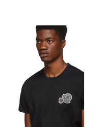 schwarzes T-Shirt mit einem Rundhalsausschnitt von Moncler