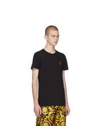 schwarzes T-Shirt mit einem Rundhalsausschnitt von Versace Underwear