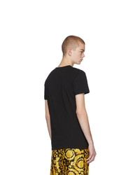 schwarzes T-Shirt mit einem Rundhalsausschnitt von Versace Underwear