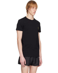 schwarzes T-Shirt mit einem Rundhalsausschnitt von Versace Underwear